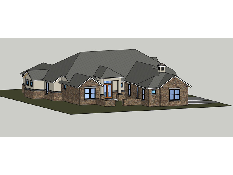 Sunbelt House Plan Side View Photo - 019S-0005 - Shop House Plans and More