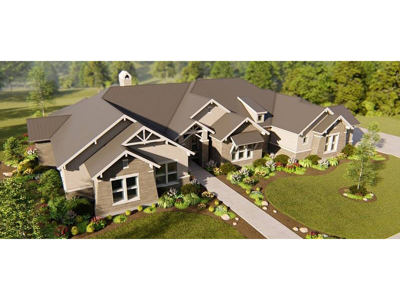 Traditional House Plan Aerial View Photo 02 - 019S-0008 | House Plans and More