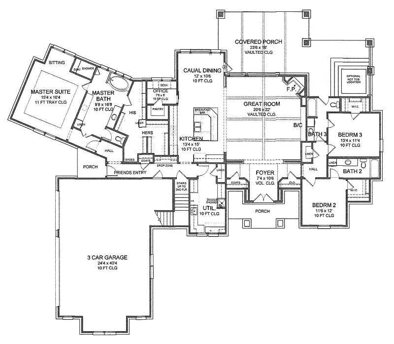 Rustic Home Plan First Floor 019S-0009