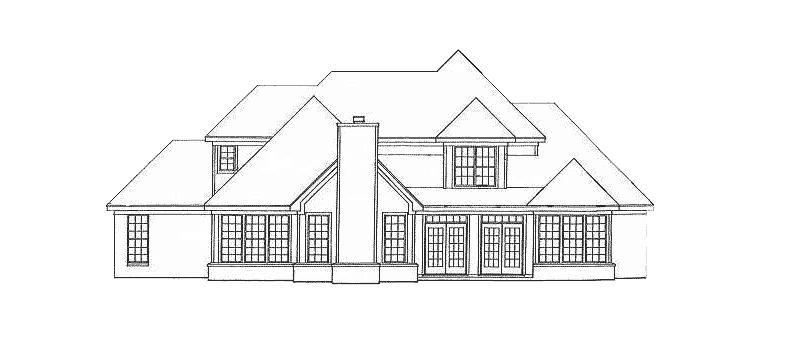Colonial House Plan Rear Elevation - 019S-0011 | House Plans and More