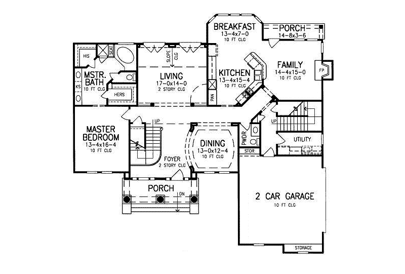 Traditional Home Plan First Floor 019S-0012