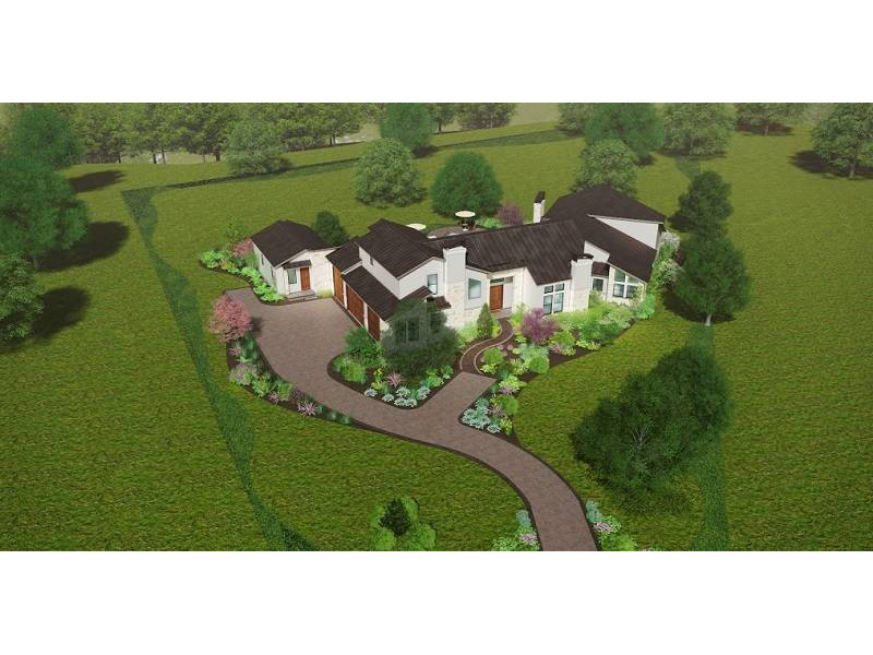 Contemporary House Plan Aerial View Photo 01 - 019S-0040 - Shop House Plans and More
