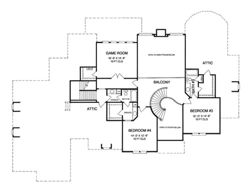 English Cottage Home Plan Second Floor 019S-0041