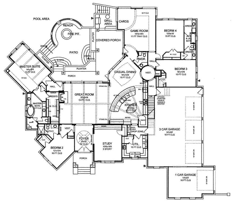 Country Home Plan First Floor 019S-0043