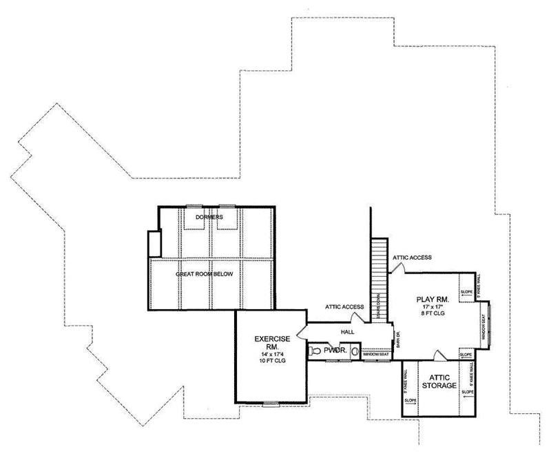 Rustic Home Plan Second Floor 019S-0043