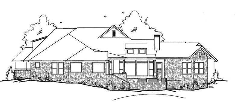Craftsman House Plan Rear Elevation - 019S-0043 - Shop House Plans and More