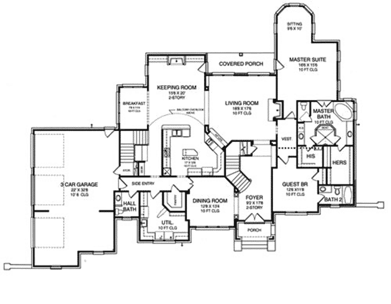 Luxury Home Plan First Floor 019S-0047