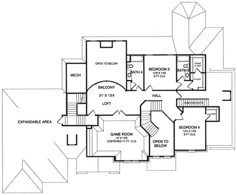 Luxury House Plan Second Floor - 019S-0047 - Shop House Plans and More