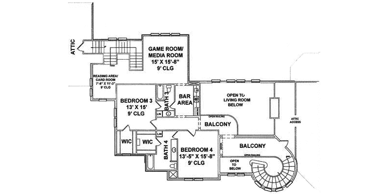 Country French Home Plan Second Floor 019S-0048