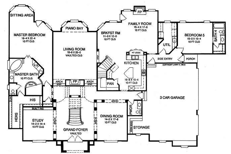 English Cottage Home Plan First Floor 019S-0049