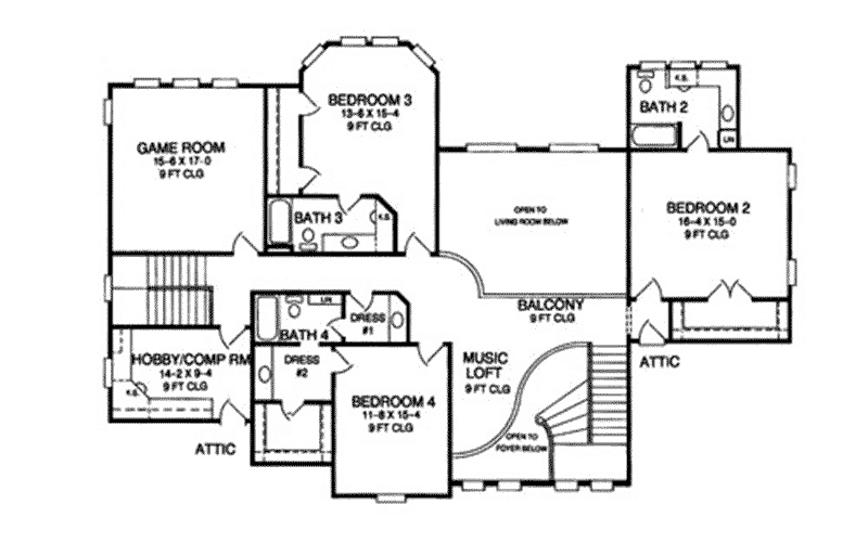 European Home Plan Second Floor 019S-0050