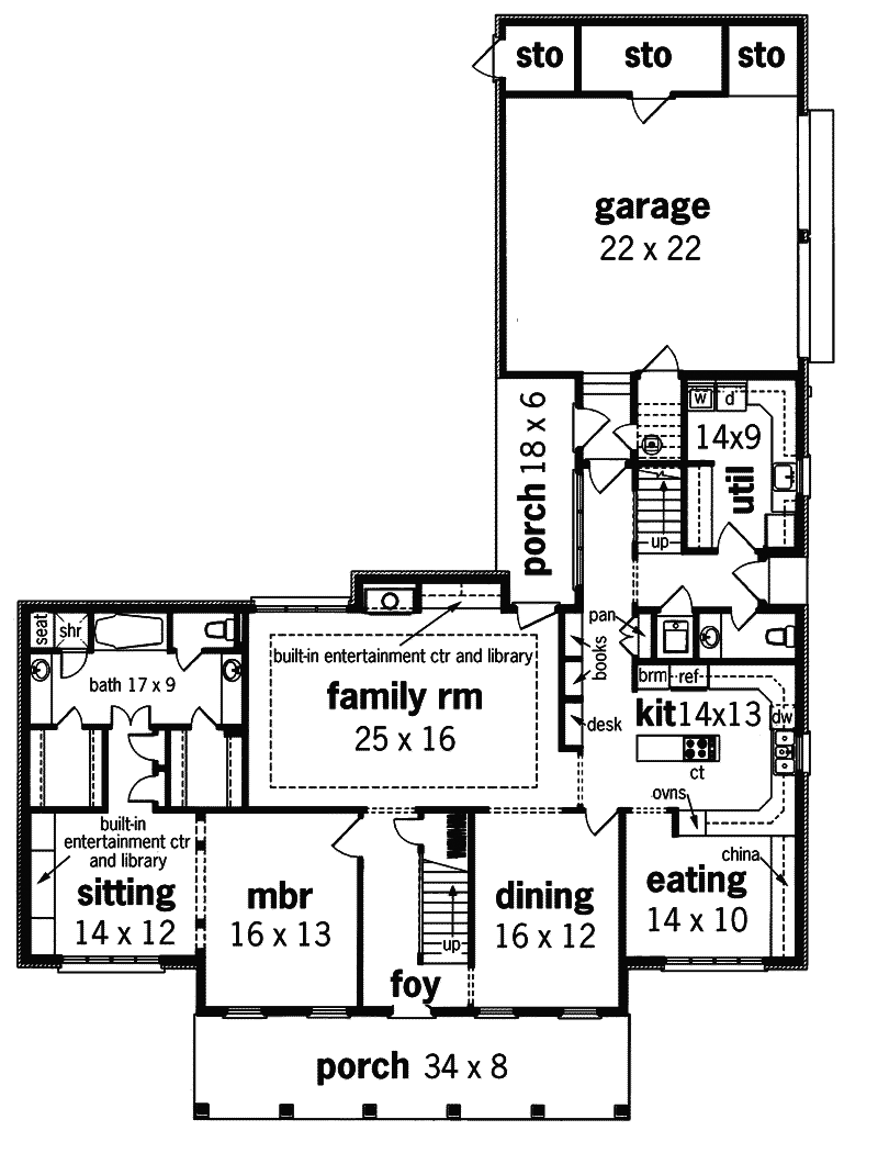 Traditional Home Plan First Floor 020D-0013