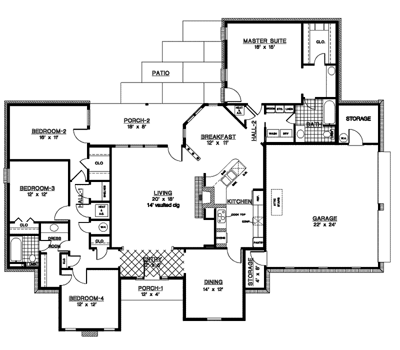 Palermo Point Ranch Home Plan 020D-0210 - Shop House Plans and More