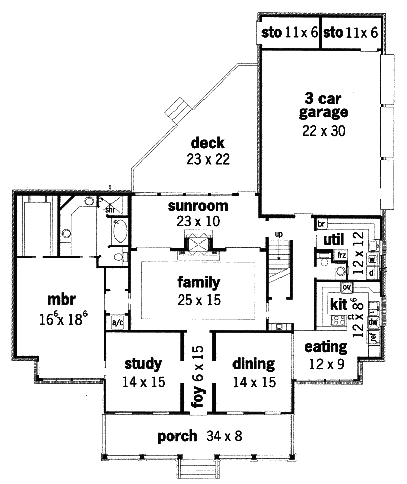 Plantation House Plan First Floor - Meadowbriar Southern Home 020D-0317 - Shop House Plans and More