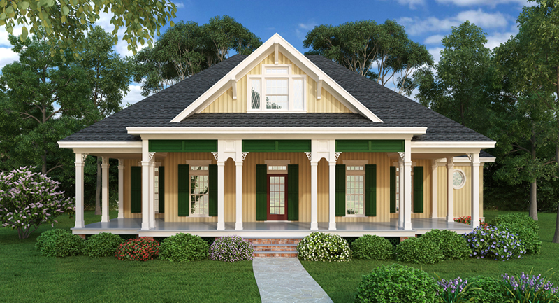 Florida House Plan Front of Home - Lantern Lake Country Home 020D-0358 - Shop House Plans and More