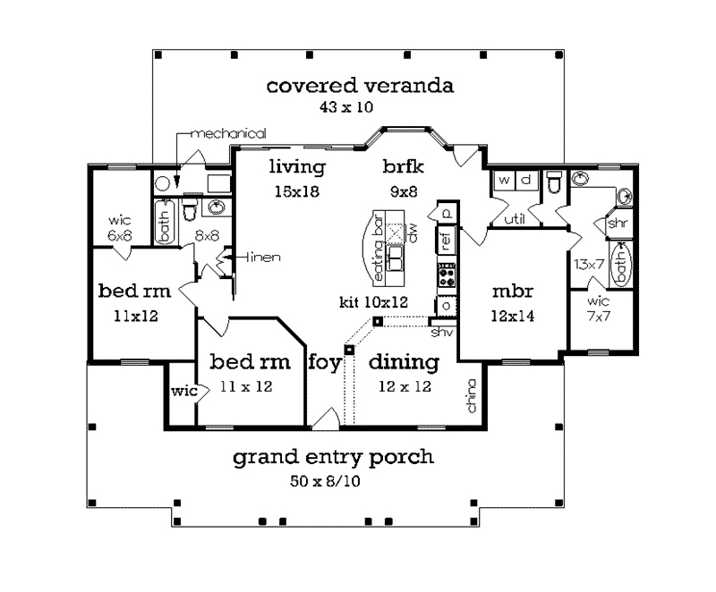 Country Home Plan First Floor - Optional 020D-0358