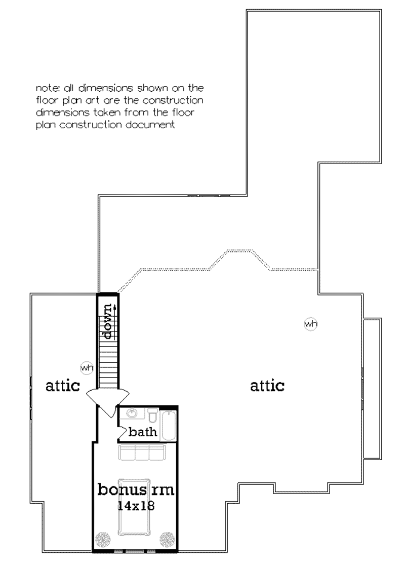 Ranch House Plan Second Floor - Grace Hill Craftsman Home 020D-0365 - Search House Plans and More