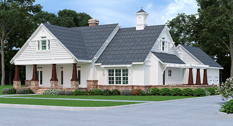 Country House Plan Front of Home - Grace Hill Craftsman Home 020D-0365 | House Plans and More