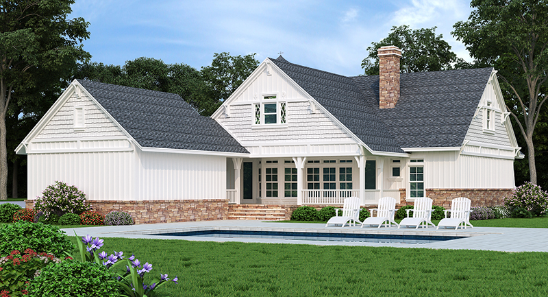 Country House Plan Rear Photo 01 - Grace Hill Craftsman Home 020D-0365 | House Plans and More