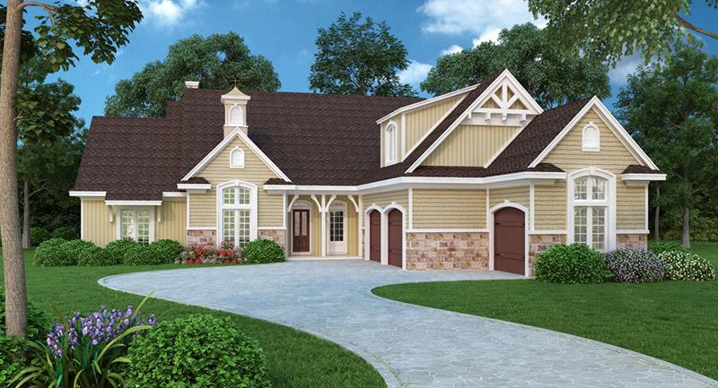 Beach & Coastal House Plan Front of Home - Lanton Traditional Home 020D-0374 - Shop House Plans and More