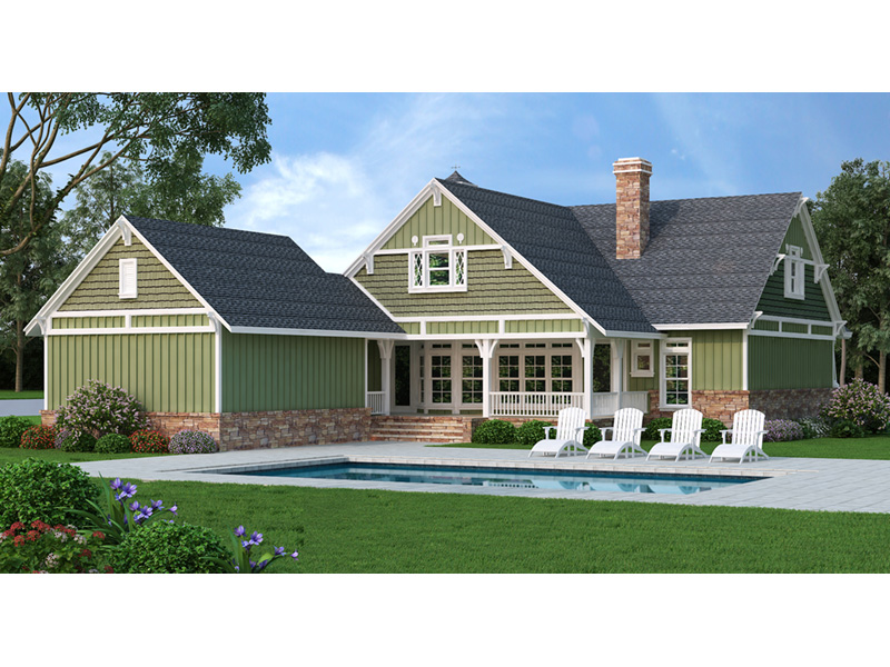 Craftsman House Plan Rear Photo 01 - Evans Lane Craftsman Home 020D-0385 - Search House Plans and More