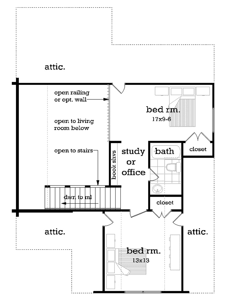 Log Cabin House Plan Second Floor - 020D-0403 - Shop House Plans and More