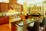 Relaxed kitchen floor plan with dining space nearby.