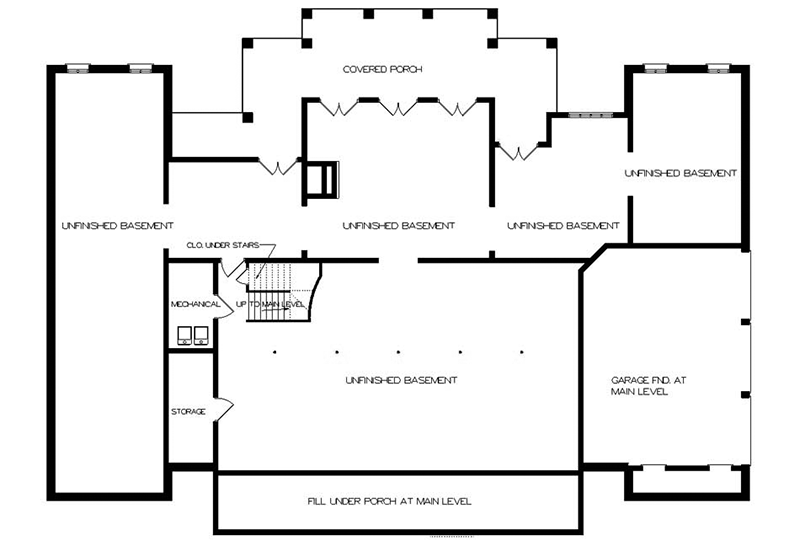 Plantation Home Plan Lower Level - Optional 020S-0002