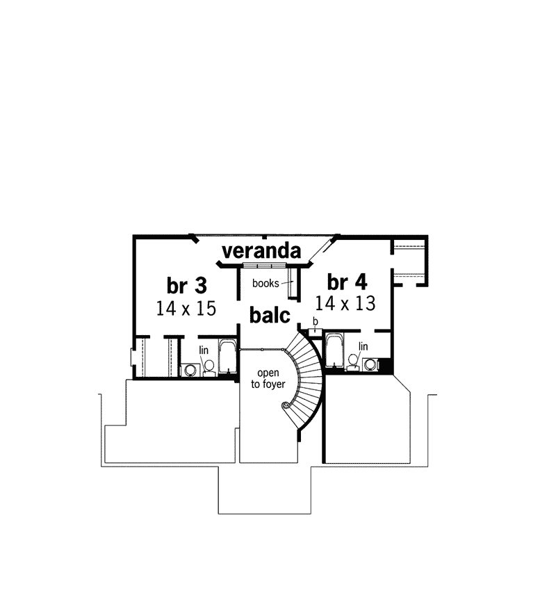 Traditional House Plan Second Floor - Westfall Greek Revival Home 020S-0006 - Shop House Plans and More