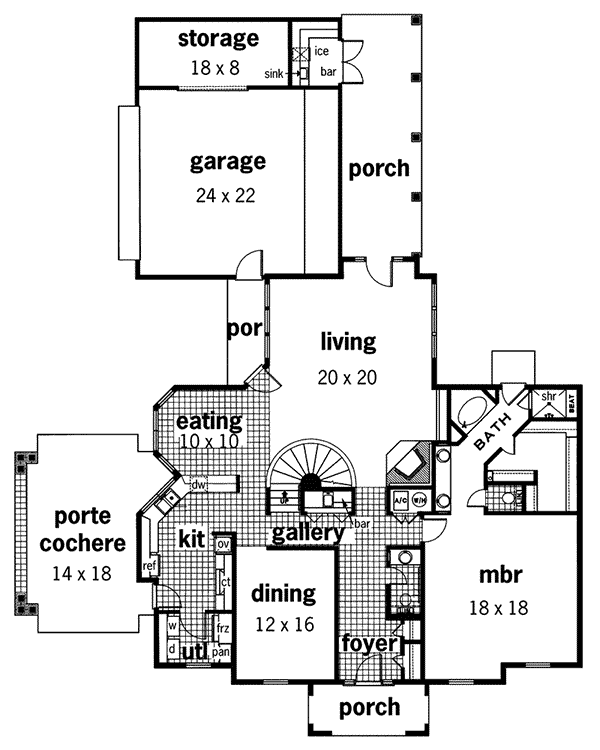 Victorian Home Plan First Floor 020S-0009