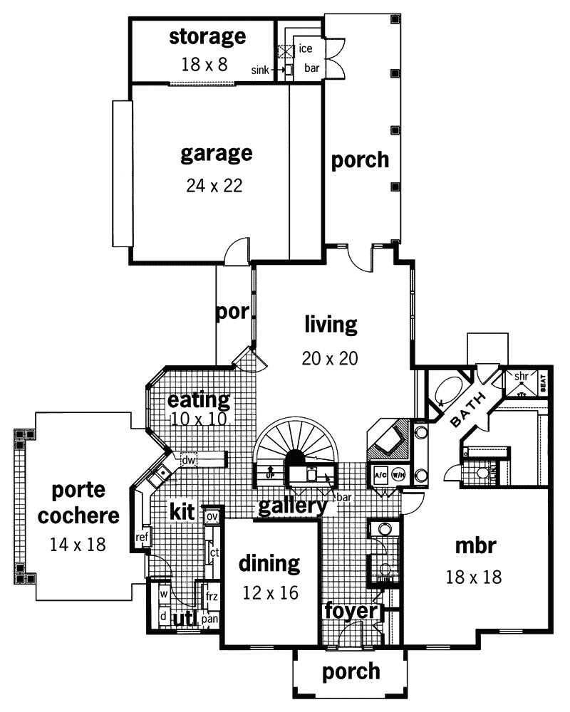 Georgian House Plan First Floor - Longhurst Mansion Georgian Home 020S-0009 | House Plans and More