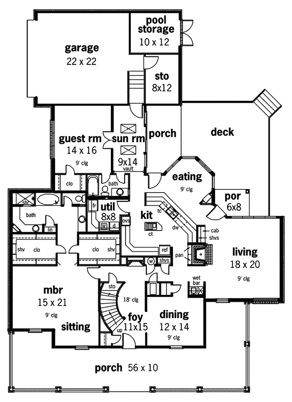 Traditional Home Plan First Floor 020S-0011