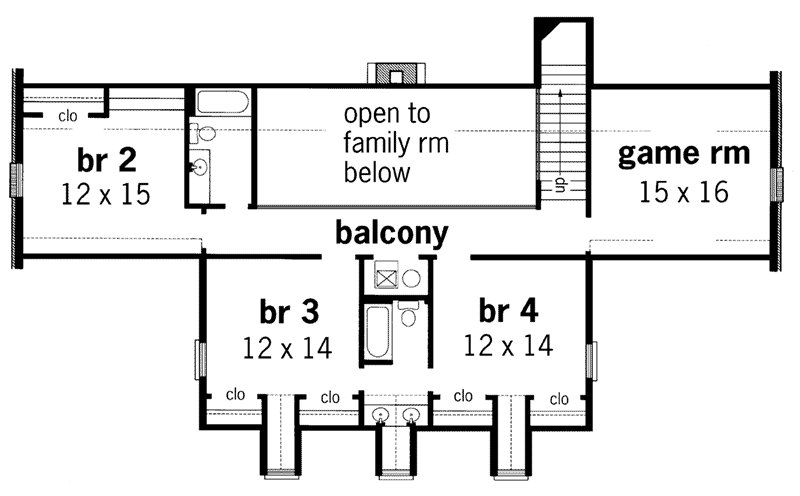 Craftsman Home Plan Second Floor 020S-0014