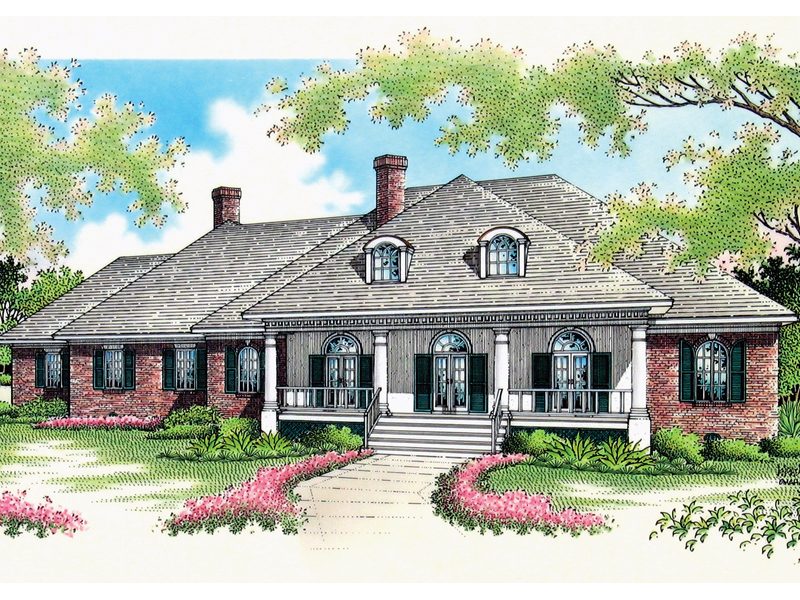 Ranch House Plan Front of Home - Watts Place Luxury Home 020S-0017 | House Plans and More
