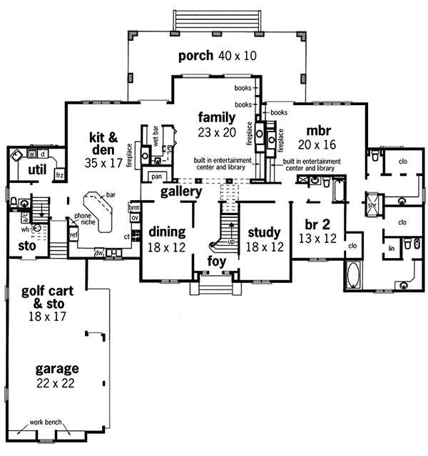Traditional Home Plan First Floor 020S-0019