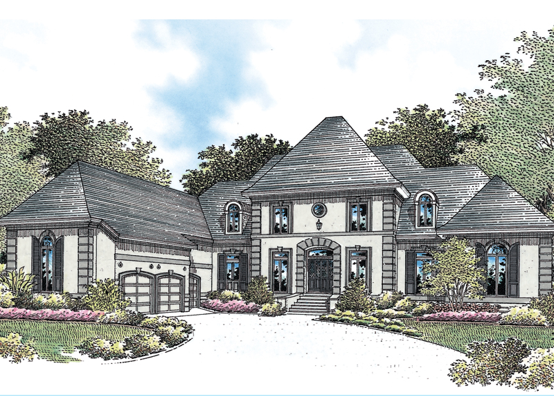 Luxury House Plan Front of Home - Honeyhill Luxury European Home 020S-0019 - Search House Plans and More