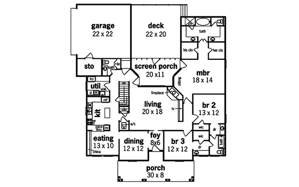 Luxury Home Plan First Floor 020S-0022