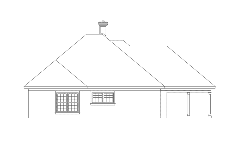 Southern House Plan Rear Elevation - Mortland Contemporary Home 021D-0002 | House Plans and More