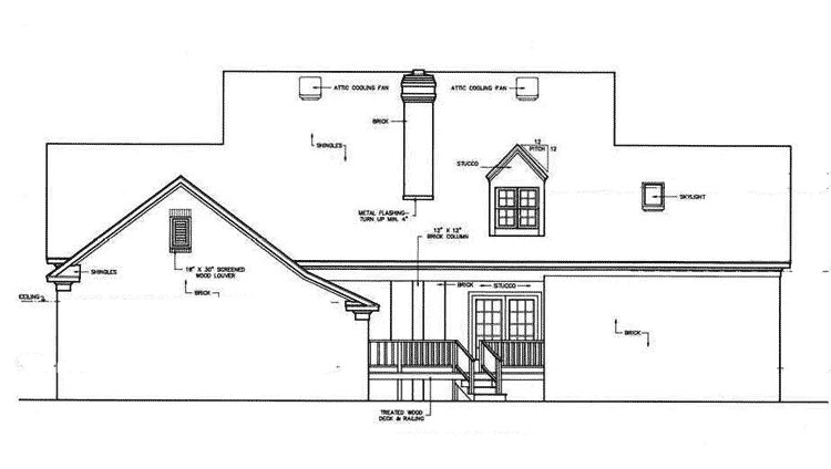 Traditional House Plan Rear Elevation - Maxville Traditional Home 021D-0003 | House Plans and More