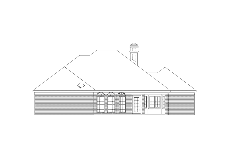 Ranch House Plan Rear Elevation - Dartmouth Luxury Home 021D-0005 | House Plans and More