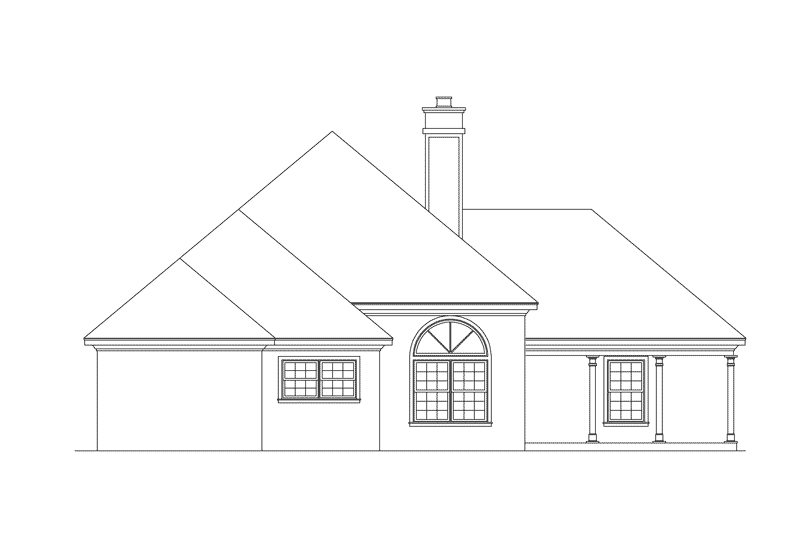 Florida House Plan Rear Elevation - Webster Sunbelt Ranch Home 021D-0010 | House Plans and More