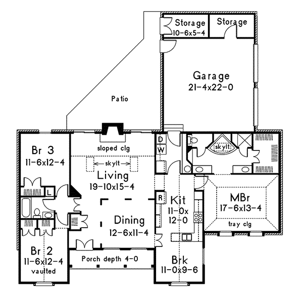 Traditional Home Plan First Floor 021D-0014