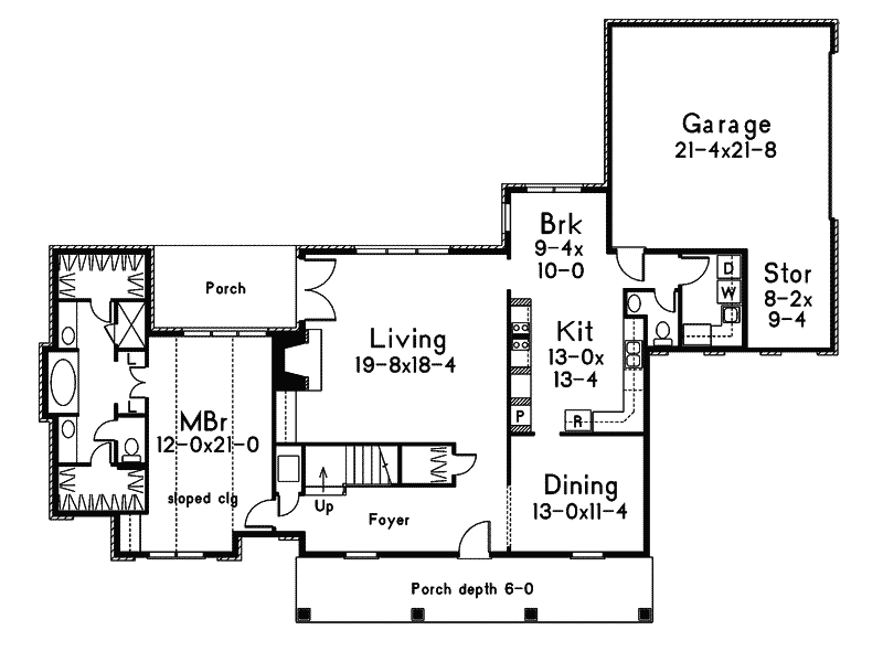 Traditional Home Plan First Floor 021D-0019