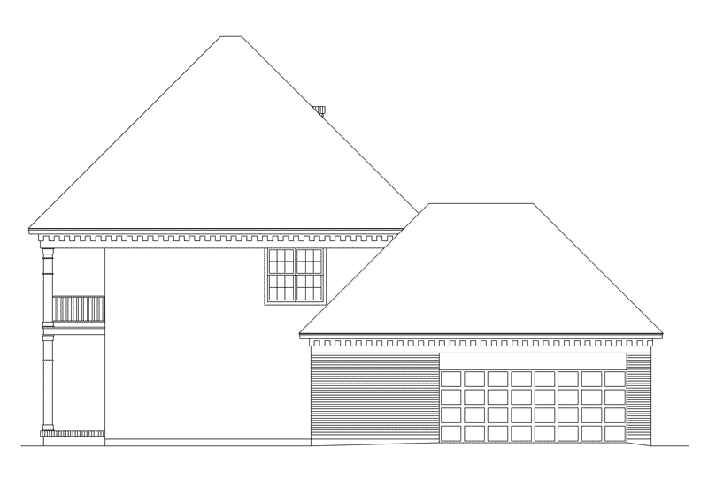 Southern Plantation House Plan Right Elevation - Kellridge Plantation Home 021D-0019 | House Plans and More