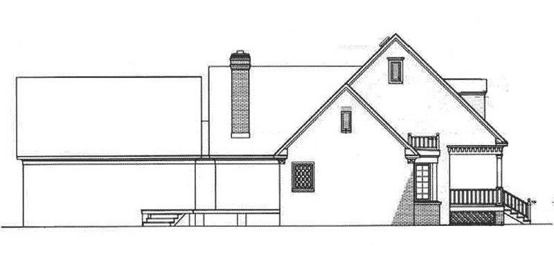 Victorian House Plan Left Elevation - Richardson Southern Home 021D-0020 - Shop House Plans and More