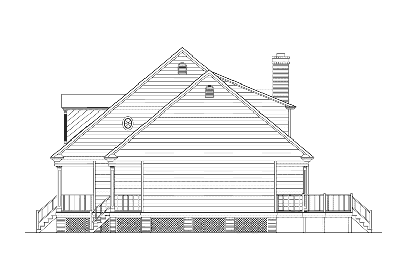 Cape Cod & New England House Plan Right Elevation - Coventry Forest Plantation Home 023D-0001 - Search House Plans and More