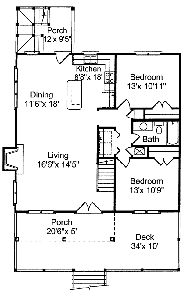 Beach & Coastal Home Plan First Floor 024D-0008