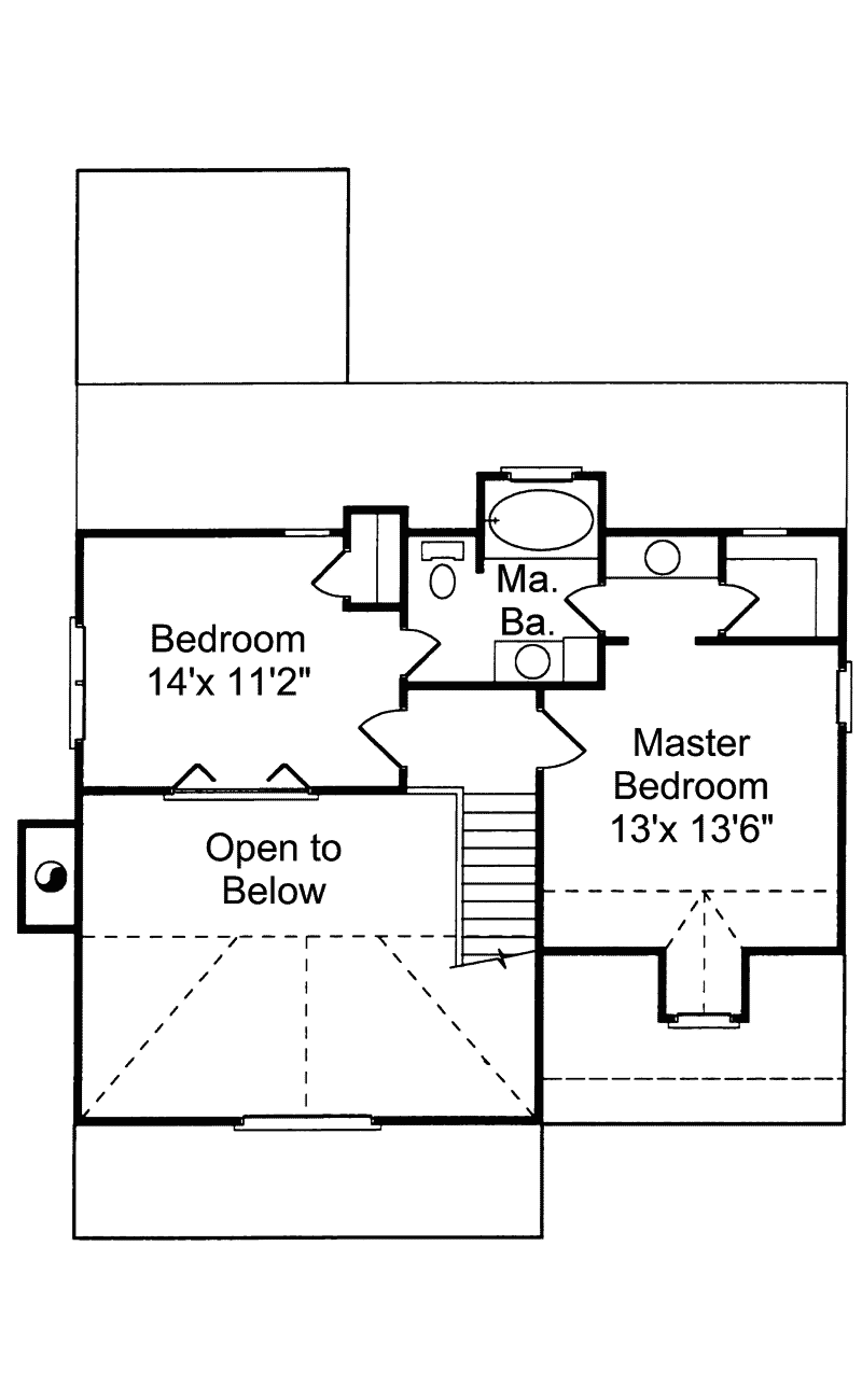 Cabin & Cottage Home Plan Second Floor 024D-0008