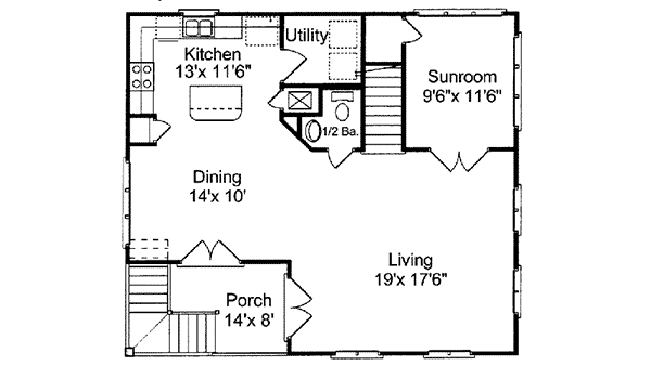 Cabin & Cottage Home Plan First Floor 024D-0039