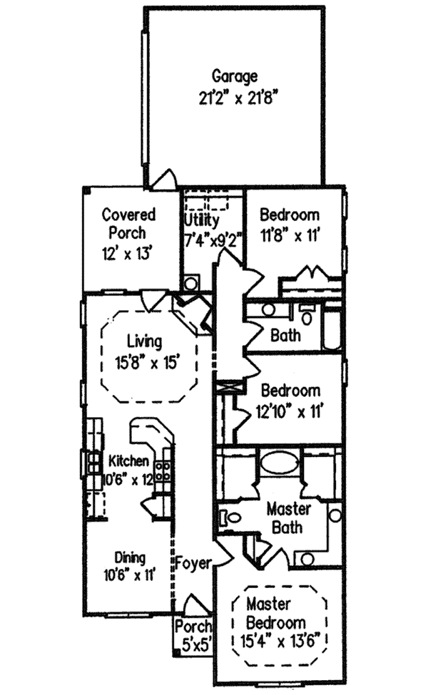 Edsito Narrow Lot Ranch Home Plan 024D 0142 House Plans And More